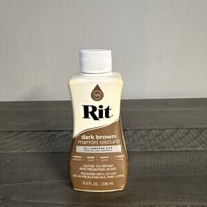 Dark Brown All-Purpose Liquid Dye 8oz Cotton Wool Nylon Linen Silk Rayon Fabric